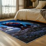 nfl detroit lions football team logo sport carpet area rug home decor bed room dlw40