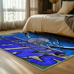 nfl detroit lions football team logo sport carpet area rug home decor bed room dlw59