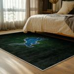 nfl detroit lions football team logo sport carpet area rug home decor bed room dlw70