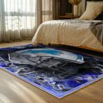 nfl detroit lions football team logo sport carpet area rug home decor bed room dlw71