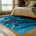 nfl detroit lions football team logo sport carpet area rug home decor bed room dlw73