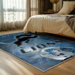 nfl detroit lions football team logo sport carpet area rug home decor bed room dlw74