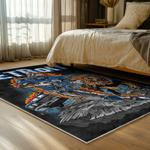 nfl detroit lions football team logo sport carpet area rug home decor bed room dlw75