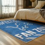 nfl detroit lions football team logo sport carpet area rug home decor bed room dlw86