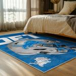 nfl detroit lions football team logo sport carpet area rug home decor bed room dlw91