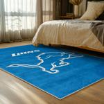 nfl detroit lions football team logo sport carpet area rug home decor bed room dlw92
