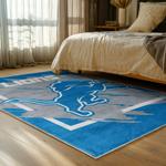 nfl detroit lions football team logo sport carpet area rug home decor bed room dlw93