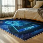 nfl detroit lions football team logo sport carpet area rug home decor bed room dlw96