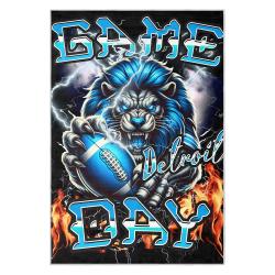 nfl detroit lions football team logo sport carpet area rug home decor gift for fans dlw162