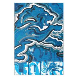 nfl detroit lions football team logo sport carpet area rug home decor gift for fans dlw187