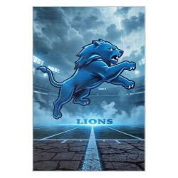 nfl detroit lions football team logo sport carpet area rug home decor gift for fans dlw197