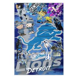 nfl detroit lions football team logo sport carpet area rug home decor gift for fans dlw31