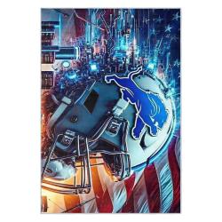 nfl detroit lions football team logo sport carpet area rug home decor gift for fans dlw50