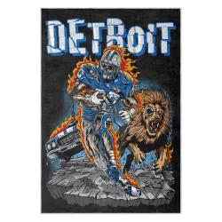 nfl detroit lions football team logo sport carpet area rug home decor gift for fans dlw75