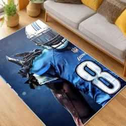 nfl detroit lions football team logo sport carpet area rug home decor living room dlw100