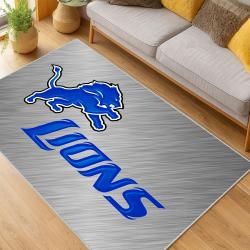 nfl detroit lions football team logo sport carpet area rug home decor living room dlw105