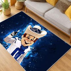 nfl detroit lions football team logo sport carpet area rug home decor living room dlw113