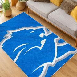 nfl detroit lions football team logo sport carpet area rug home decor living room dlw117