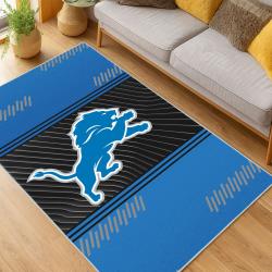 nfl detroit lions football team logo sport carpet area rug home decor living room dlw119