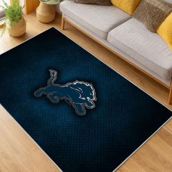 nfl detroit lions football team logo sport carpet area rug home decor living room dlw121