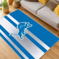 nfl detroit lions football team logo sport carpet area rug home decor living room dlw125