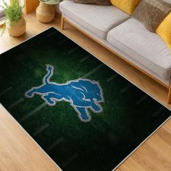 nfl detroit lions football team logo sport carpet area rug home decor living room dlw126
