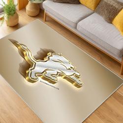 nfl detroit lions football team logo sport carpet area rug home decor living room dlw138
