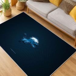 nfl detroit lions football team logo sport carpet area rug home decor living room dlw144