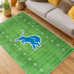 nfl detroit lions football team logo sport carpet area rug home decor living room dlw145