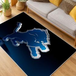 nfl detroit lions football team logo sport carpet area rug home decor living room dlw146