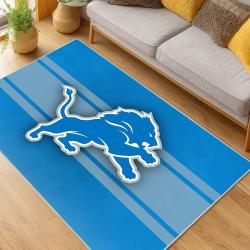 nfl detroit lions football team logo sport carpet area rug home decor living room dlw157