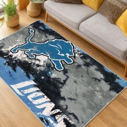 nfl detroit lions football team logo sport carpet area rug home decor living room dlw169
