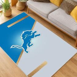 nfl detroit lions football team logo sport carpet area rug home decor living room dlw182