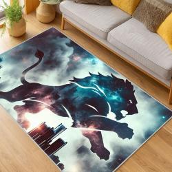 nfl detroit lions football team logo sport carpet area rug home decor living room dlw184