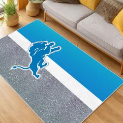 nfl detroit lions football team logo sport carpet area rug home decor living room dlw190