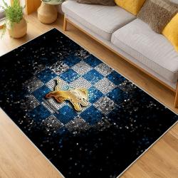 nfl detroit lions football team logo sport carpet area rug home decor living room dlw193