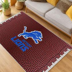 nfl detroit lions football team logo sport carpet area rug home decor living room dlw201