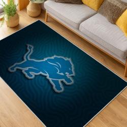 nfl detroit lions football team logo sport carpet area rug home decor living room dlw210
