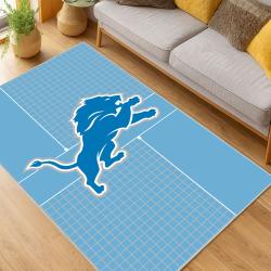 nfl detroit lions football team logo sport carpet area rug home decor living room dlw213