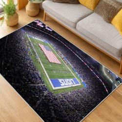 nfl detroit lions football team logo sport carpet area rug home decor living room dlw226