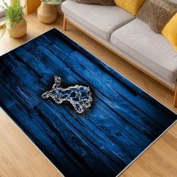 nfl detroit lions football team logo sport carpet area rug home decor living room dlw32
