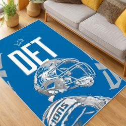 nfl detroit lions football team logo sport carpet area rug home decor living room dlw33