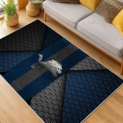 nfl detroit lions football team logo sport carpet area rug home decor living room dlw44