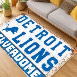 nfl detroit lions football team logo sport carpet area rug home decor living room dlw51