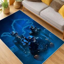 nfl detroit lions football team logo sport carpet area rug home decor living room dlw54