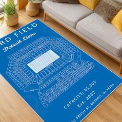 nfl detroit lions football team logo sport carpet area rug home decor living room dlw55
