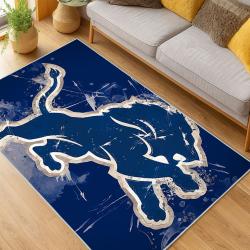 nfl detroit lions football team logo sport carpet area rug home decor living room dlw56