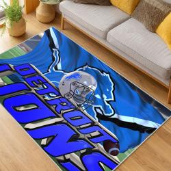 nfl detroit lions football team logo sport carpet area rug home decor living room dlw59