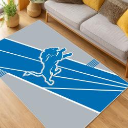 nfl detroit lions football team logo sport carpet area rug home decor living room dlw65