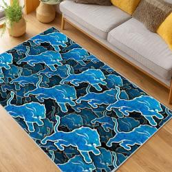 nfl detroit lions football team logo sport carpet area rug home decor living room dlw69